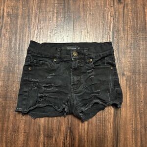 Contraband Black Distressed Jean Shorts size 0